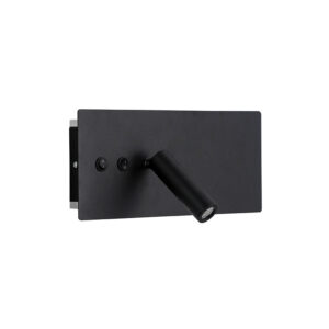 APLIQUE CUADRADO NEGRO 3W+10W 3000K