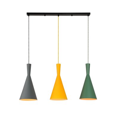 LAMPARA COLGANTE 3 COLORES PORTA E27*3 1 AÑO GARANTÍA