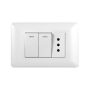 TOMACORRIENTE SIMPLE 10A 250V + INTERRUPTOR DOBLE 9/12 10A 250 BLANCO 10PC