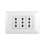 TOMACORRIENTE TRIPLE 10/16A 250V BLANCO 10PC