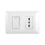 TOMACORRIENTE SIMPLE 10/16A 250V+INTERRUPTOR SIMPLE 9/12 10A BLANCO 10PC