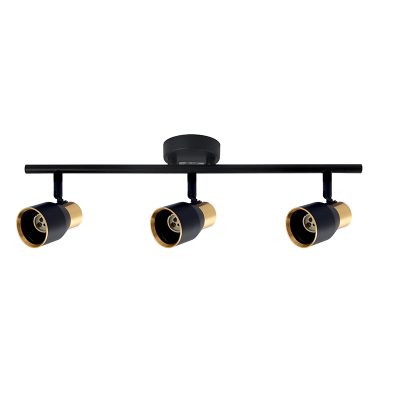 FOCO PORTA GU10*3 SOBREPUESTO NEGRO DORADO
