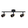 FOCO PORTA GU10*3 SOBREPUESTO NEGRO DORADO