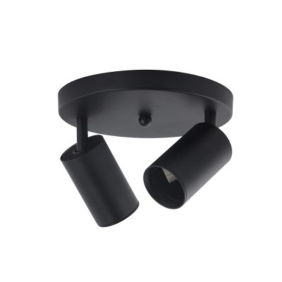 FOCO PORTA GU10*2 BASE REDONDO NEGRO