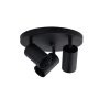 FOCO PORTA GU10*3 BASE REDONDO NEGRO