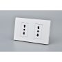 TOMACORRIENTE DOBLE MET 16A BLANCO 10PC