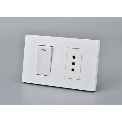 INTERRUPTOR*1 MET 9/12 16A+TOMACORRIENTE*1 10A BLANCO 10PC