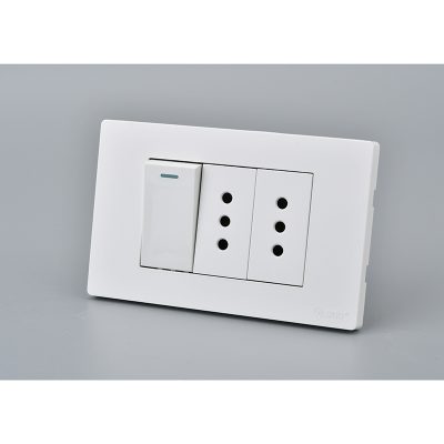INTERRUPTOR*1 MET 9/12 16A+TOMACORRIENTE*2 10A BLANCO 10PC