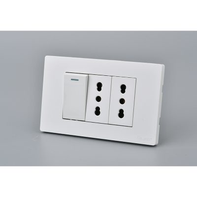 INTERRUPTOR*1 MET 9/12 16A+TOMACORRIENTE*2 16A BLANCO 10PC