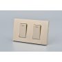 INTERRUPTOR DOBLE MET 9/12 16A GOLD 10PC
