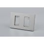 PLACA DOBLE MET CON SOPORTE GRIS 20PC
