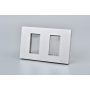 PLACA DOBLE MET CON SOPORTE PLATA 20PC