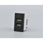 MODULO DOBLE USB MET 250V NEGRO 10PC