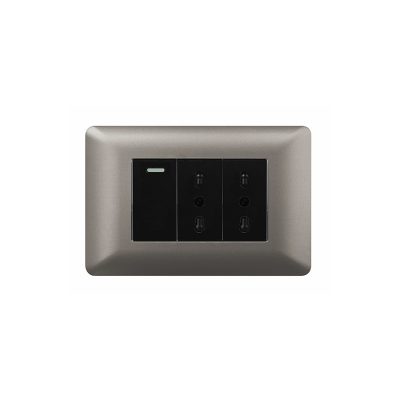 TOMACORRIENTE DOBLE 16A 250V+INTERRUPTOR SIMPLE 9/12 10A O+N 10PC