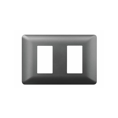 PLACA DOBLE CON SOPORTE GRIS OCURO 20PC