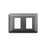 PLACA DOBLE CON SOPORTE GRIS OCURO 20PC