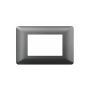 PLACA TRIPLE CON SOPORTE GRIS OCURO 20PC