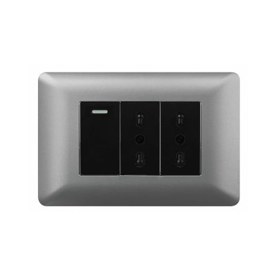TOMACORRIENTE DOBLE 10/16A 250V+INTERRUPTOR SIMPLE 9/12 10A G+N 10PC