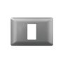 PLACA SIMPLE CON SOPORTE GRIS 20PC