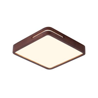 LAMPARA LED CUADRADA 300MM MADERA OSCURO 48W