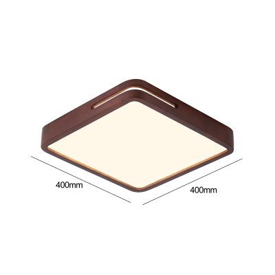 LAMPARA LED CUADRADO 400MM SOBREPUESTO MADERA OSCURO 72W