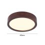 LAMPARA LED REDONDO 400MM SOBREPUESTO MADERA OSCURO 72W