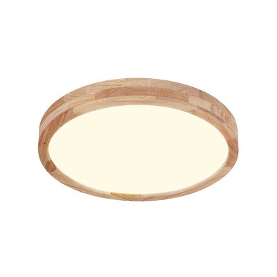 LAMPARA LED REDONDO 300MM MADERA CLARA 48W