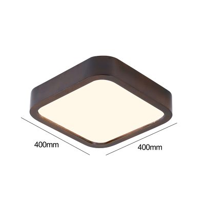 LAMPARA LED CUADRAD 400MM SOBREPUESTO MADERA OSCURO 72W