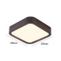 LAMPARA LED CUADRAD 400MM SOBREPUESTO MADERA OSCURO 72W