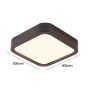 LAMPARA LED CUADRAD 500MM SOBREPUESTO MADERA OSCURO 96W