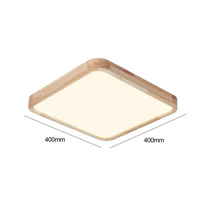 LAMPARA LED CUADRADO 400MM SOBREPUESTO MADERA CLARA 72W