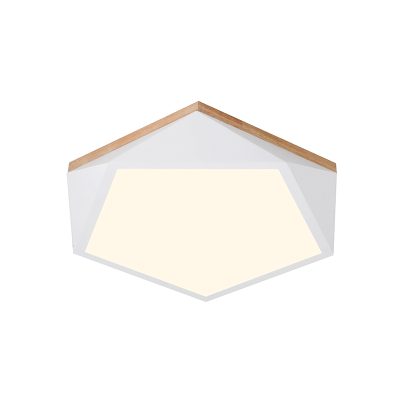 LAMPARA LED HEXAGONO 400MM SOBREPUESTO BLANCO CON MADERA 72W