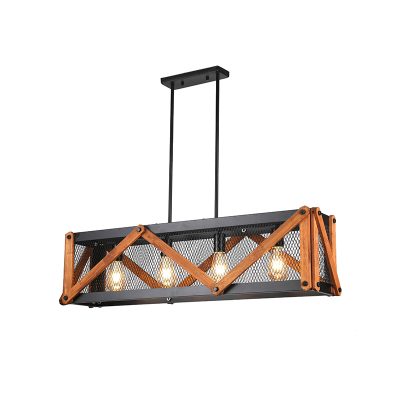 LAMPARA COLGANTE PORTA E27*4 NEGRO 1 AÑO GARANTÍA