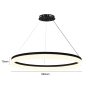 LAMPARA LED COLGANTE REDONDO 800MM NEGRO 45W 3000K 4000K 6000K 18 MESES GARANTI