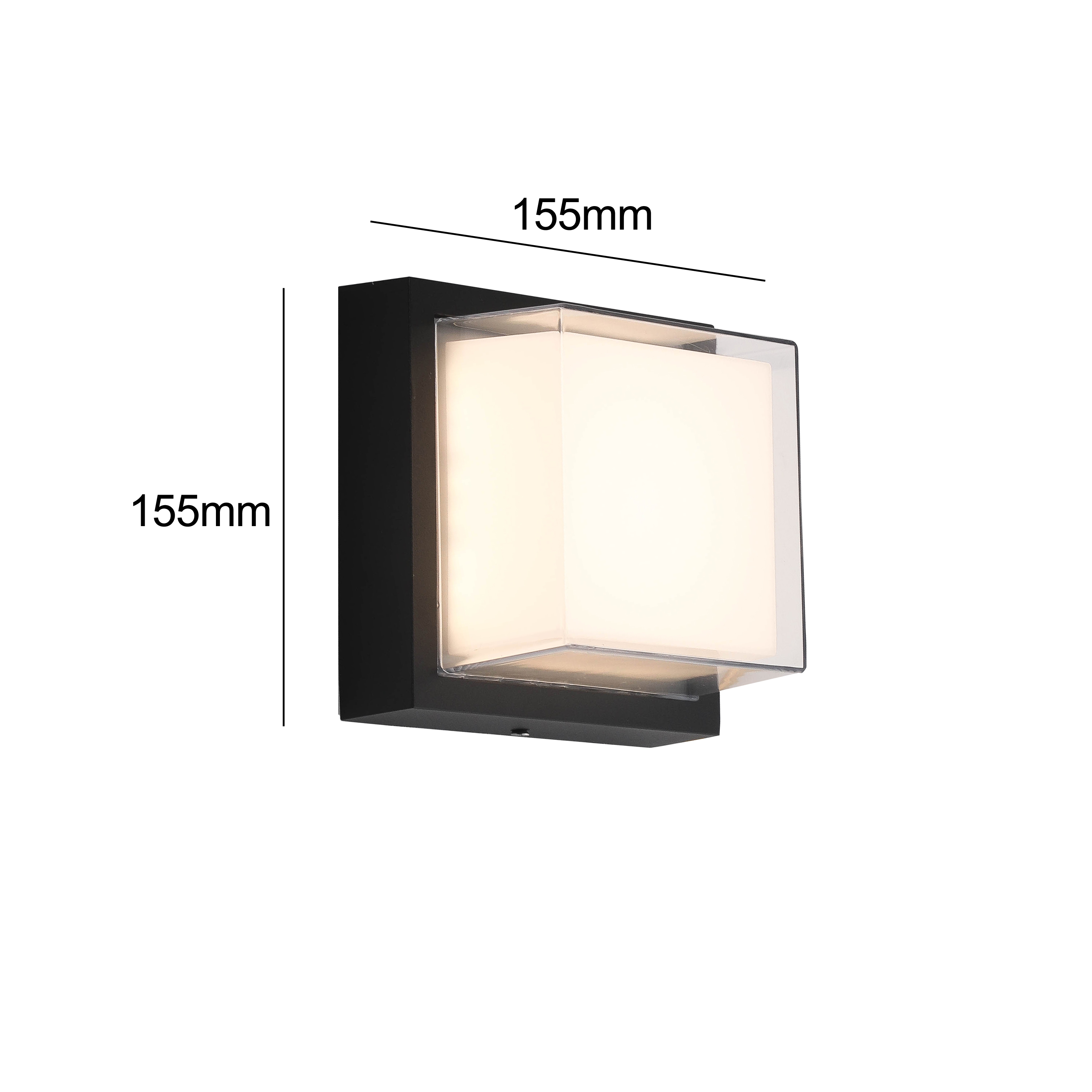 APLIQUE LED 011 12W NEGRO IP54 3000K - Imagen 2