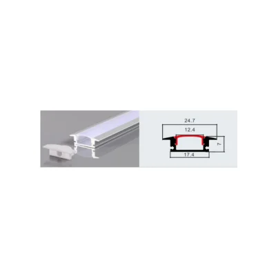 PERFIL 2M 508 EMBUTIDO COLOR ALUMINIO 0.5MM 100PC 2 AÑOS GARANTÍA