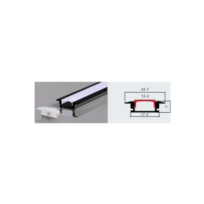 PERFIL 2M 508 EMBUTIDO COLOR NEGRO 0.5MM 100PC 2 AÑOS GARANTÍA