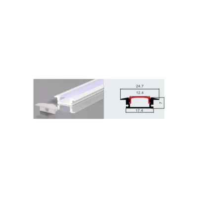 PERFIL 2M 508 EMBUTIDO COLOR BLANCO 0.5MM 100PC 2 AÑOS GARANTÍA