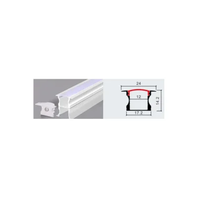 PERFIL 2M 1714A EMBUTIDO ALTO COLOR BLANCO 0.6MM 100PC