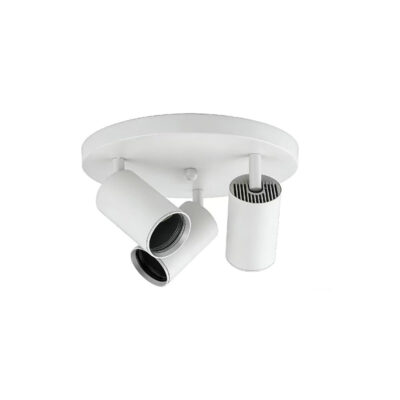 FOCO SOBREPUESTO PORTA GU10*3 BASE REDONDO BLANCO SEC