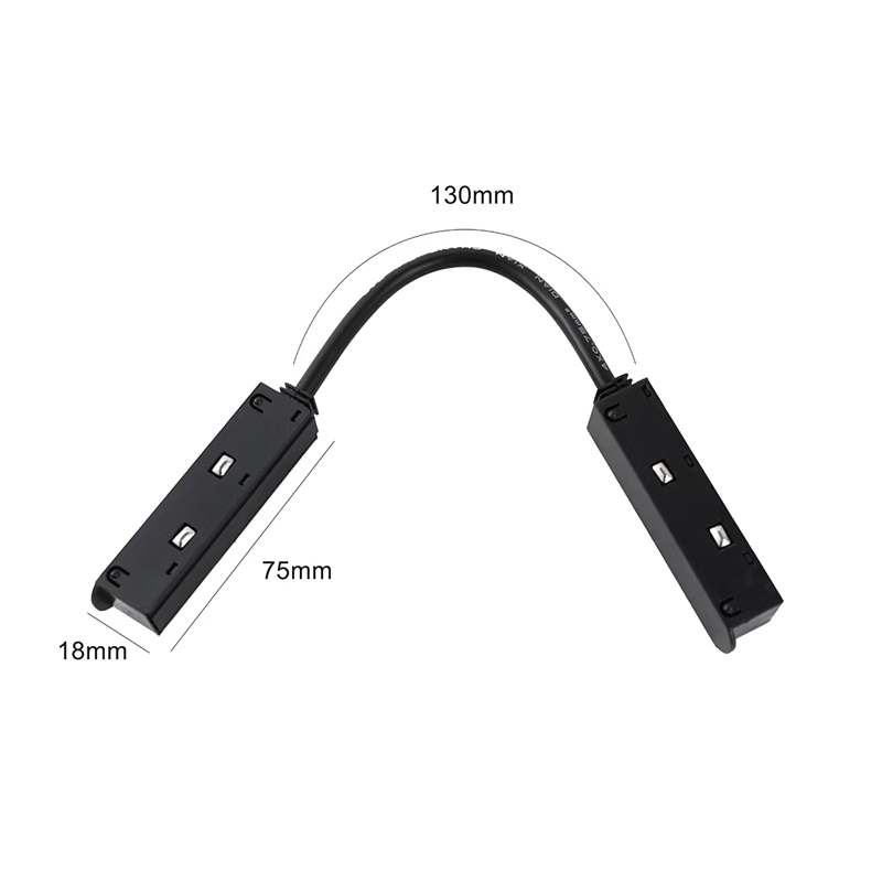 CONECTOR FLEX PARA RIEL MAGNÉTICO NEGRO 2 AÑOS GARANTÍA