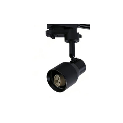 FOCO RIEL MONOFASICO PORTA GU10 NEGRO CONO SEC